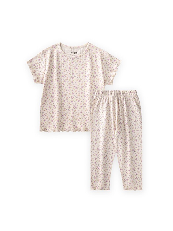 CİGİT Desenli Pijama Takımı 1-8 Yaş Çıtır Çiçek Desen