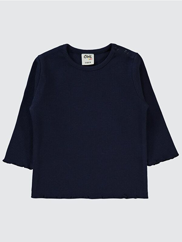 Civil Baby Kol Ucu Detaylı 6-18 Ay Sweatshirt - Lacivert 6-9 Ay