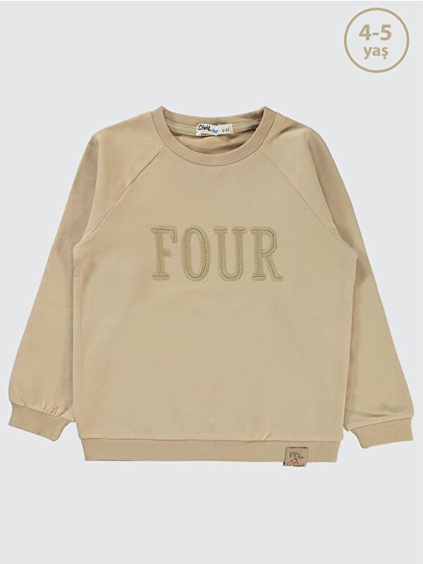 Civil Boys Two Nakışlı 2-5 Yaş Sweatshirt - Bej 4-5 Yaş