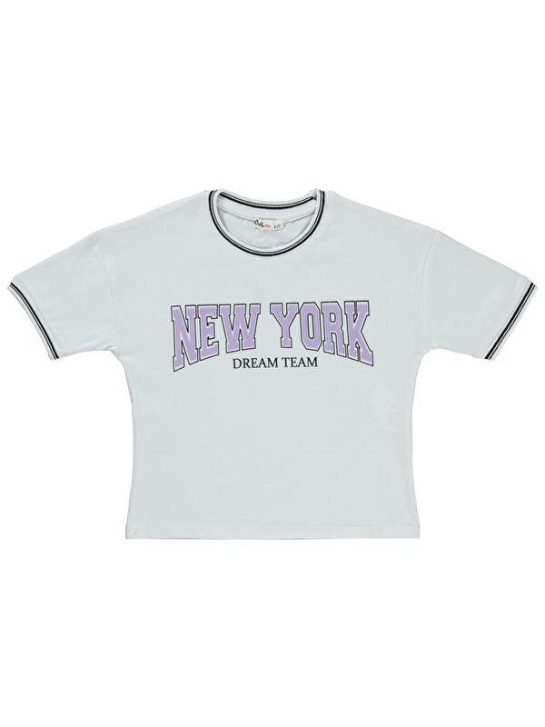 Civil Girls New York Baskılı 6-9 Yaş Tişört - Beyaz8-9 Yaş