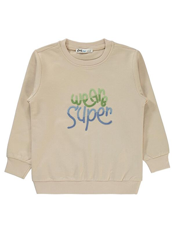 Civil Boys Super Baskılı 2-5 Yaş Sweatshirt - Bej2-3 Yaş