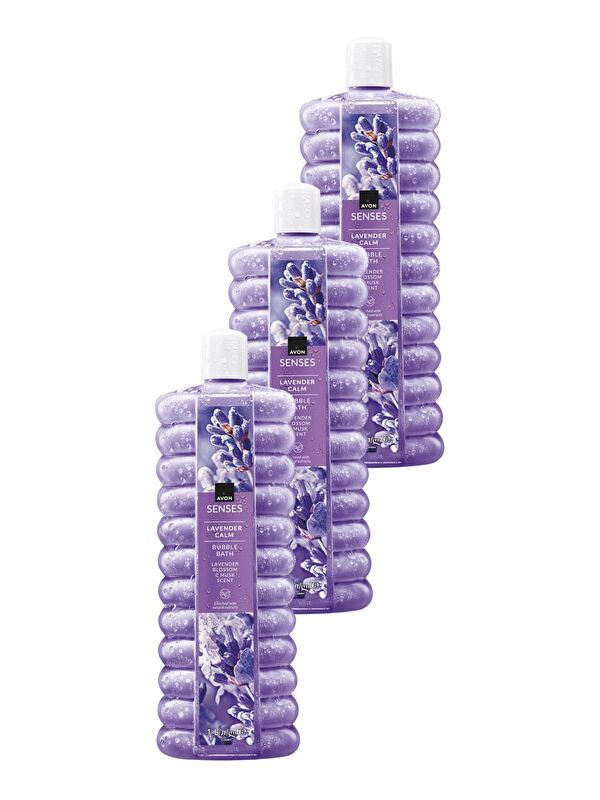 AVON Senses Lavender Calm Lavanta Kokulu Banyo Köpüğü 1 Lt. Üçlü Set
