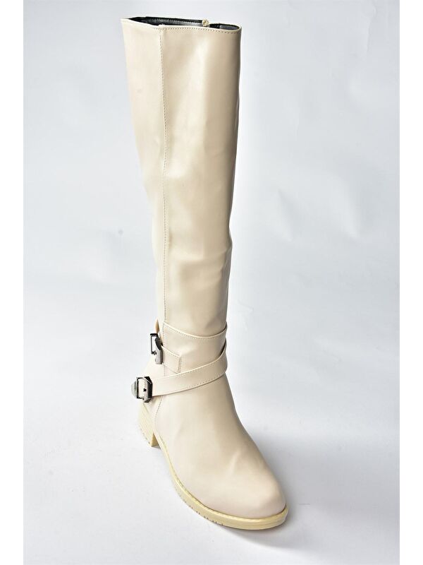 E726203409 Bej Kadın Çizme - Görsel 5