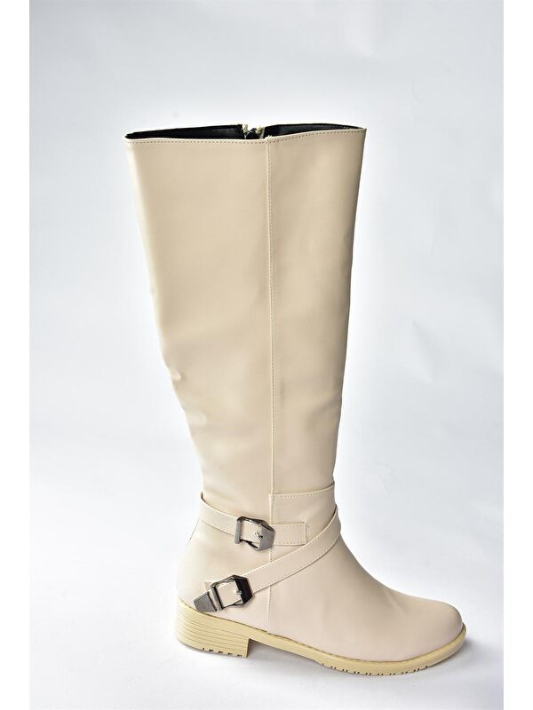 E726203409 Bej Kadın Çizme - Görsel 6