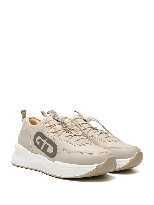 NUDE Yuvarlak Burun Dolgu Taban Triko Kadın Sneaker 35557 - Görsel 3