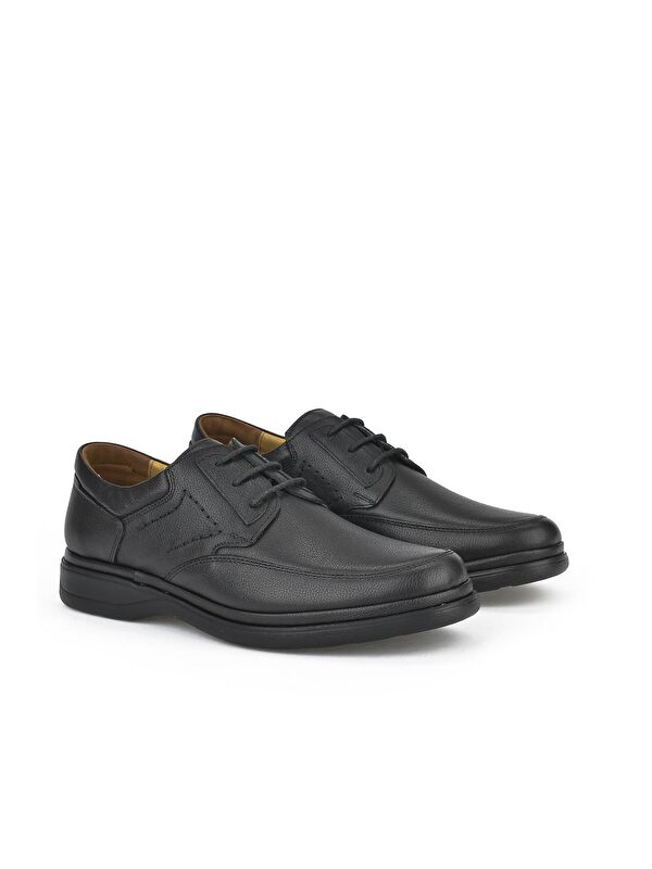 Erkek Hakiki Deri Konfor Ayakkabı 1311018ZB209 Siyah - Görsel 3