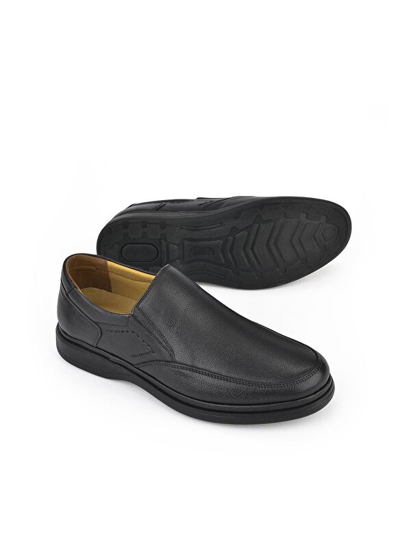 Erkek Hakiki Deri Konfor Ayakkabı 1311018Z209 Siyah - Görsel 5