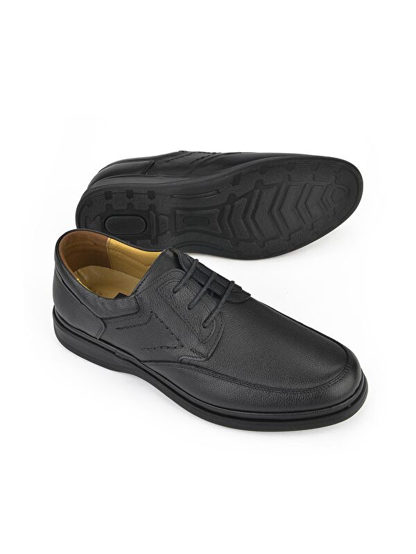Erkek Hakiki Deri Konfor Ayakkabı 1311018ZB209 Siyah - Görsel 5