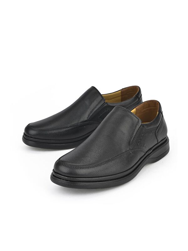 Erkek Hakiki Deri Konfor Ayakkabı 1311018Z209 Siyah - Görsel 6