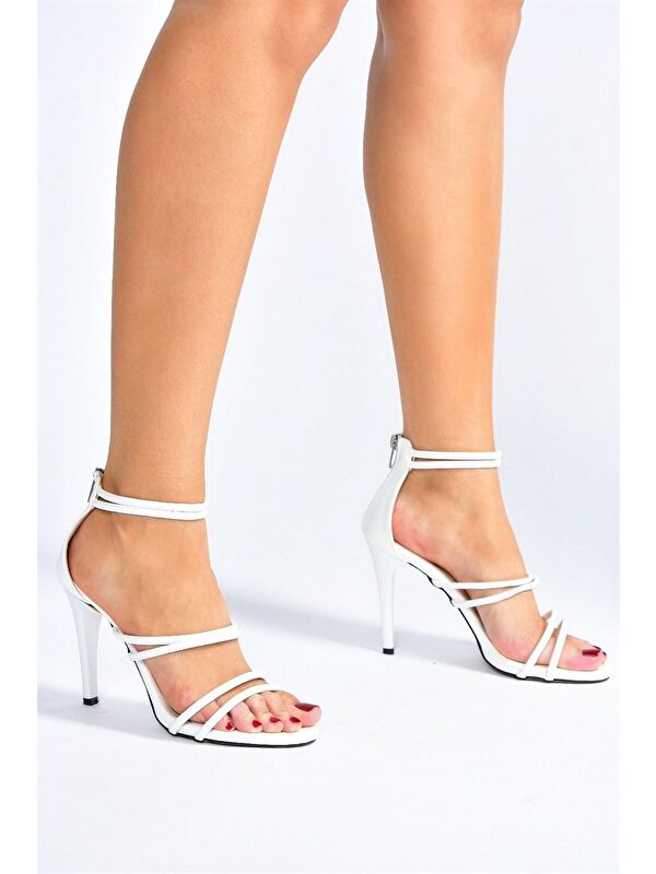Beyaz İnce Topuklu Kadın Ayakkabı M251762109 - Görsel 2