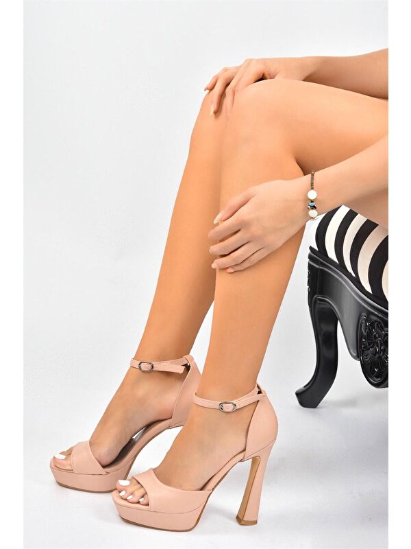 Pudra Platform Topuklu Kadın Ayakkabı K404580109 - Görsel 6