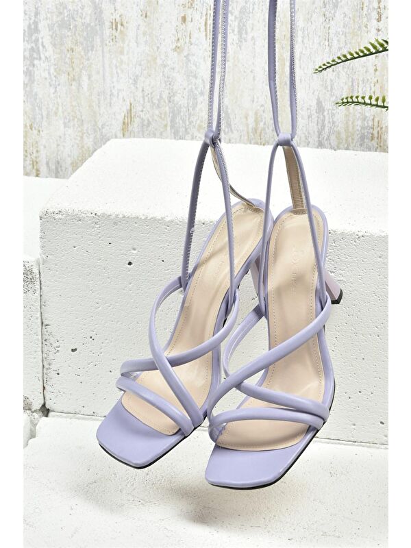 Lila Bilek Bağlamalı Kadın Topuklu Ayakkabı K404070209 - Görsel 5