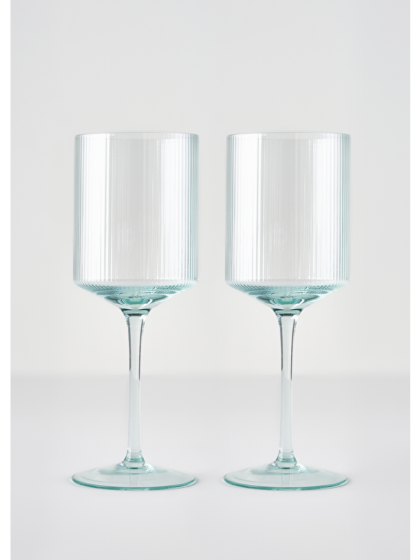 Bella Maison Stripe Kadeh 2'li Yeşil (440 cc)