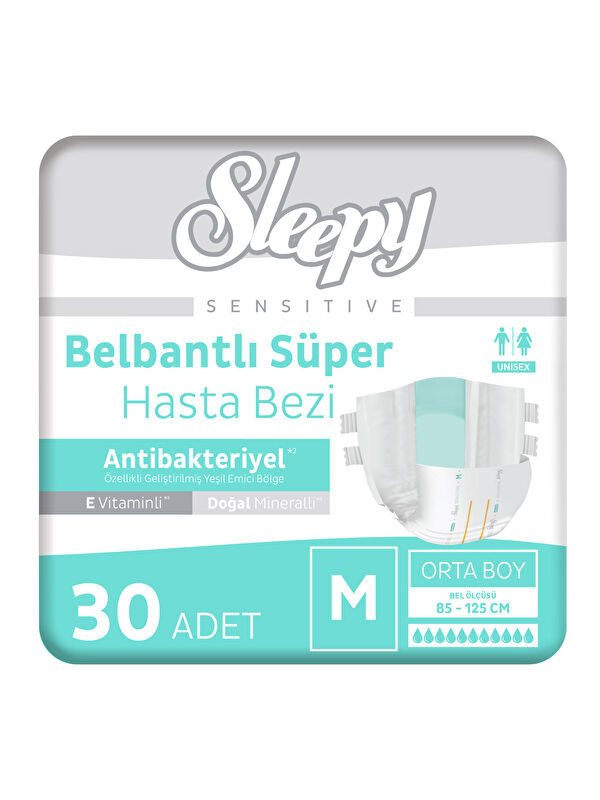 Sleepy Sensitive Antibakteriyel Süper Yetişkin Hasta Bezi Medium 30 Adet