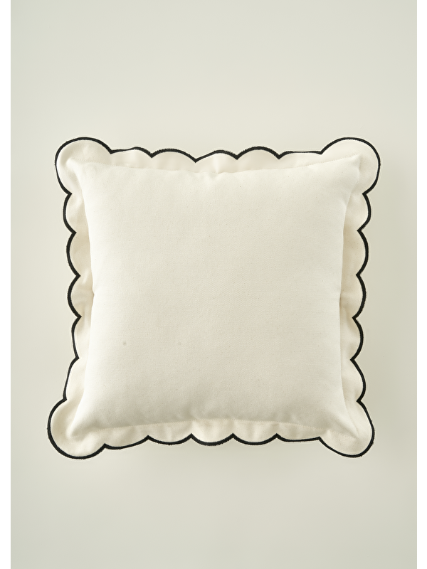 Bella Maison Scallop Kenar Kırlent Kılıfı Siyah (43x43 cm)