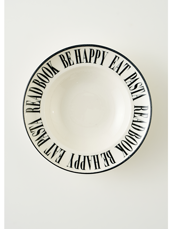 Bella Maison Book Lovers Stoneware Makarna Tabağı Siyah (28 cm)