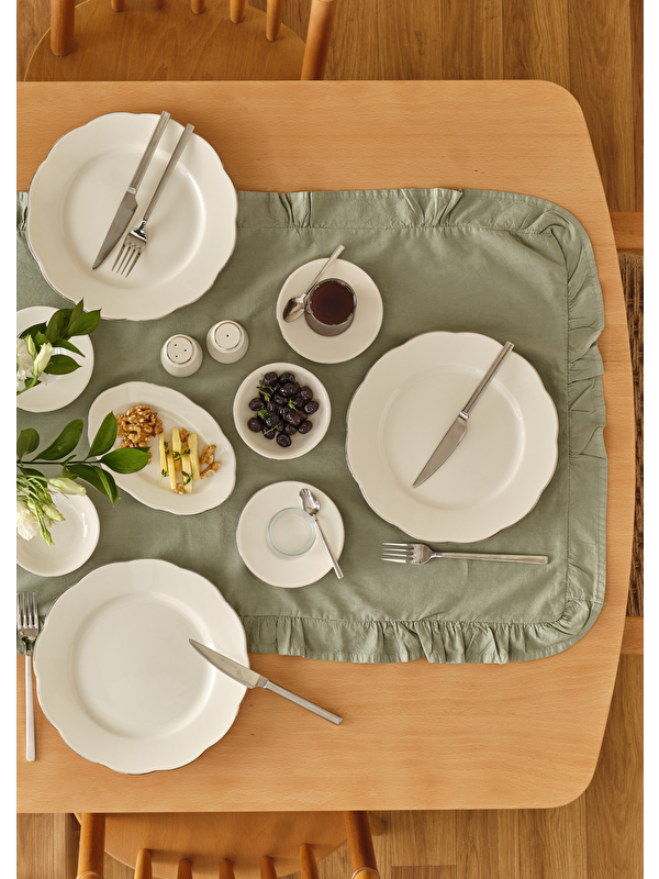 Bella Maison Clover Porselen 26 Parça 6 Kişilik Kahvaltı Takımı Silver