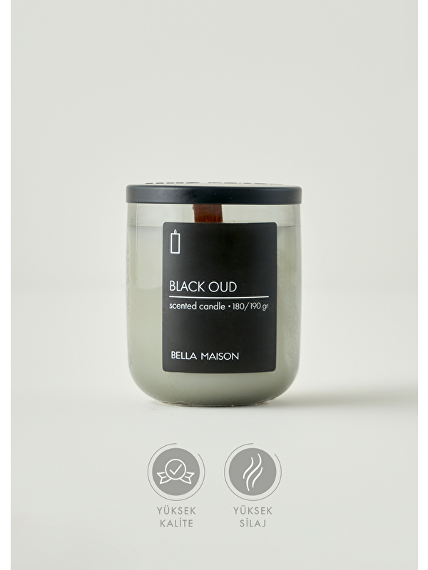 Bella Maison Black Oud Ahşap Fitilli Soy Wax Mum