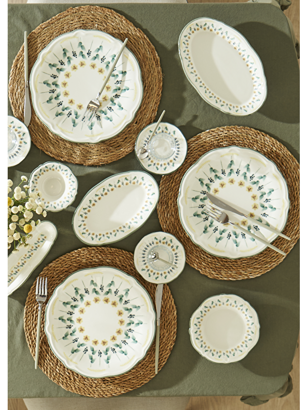Bella Maison Adelina Stoneware 26 Parça 6 Kişilik Kahvaltı Takımı Yeşil