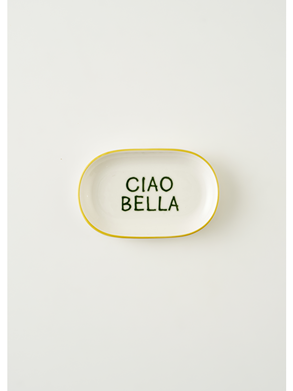 Bella Maison Line Oval Sunum Tabağı Sarı (18x11 cm)