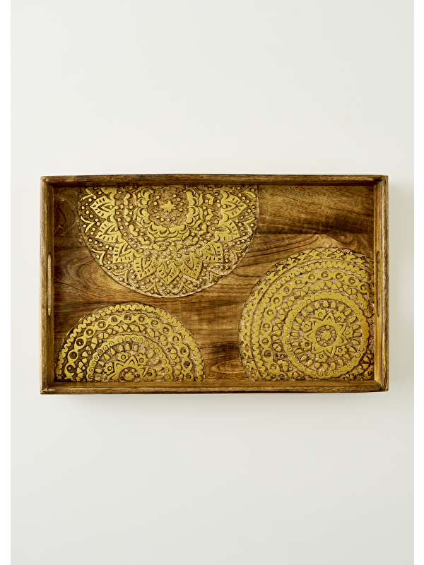 Bella Maison Cera Dekoratif Tepsi Naturel (32x3,5x50 cm)