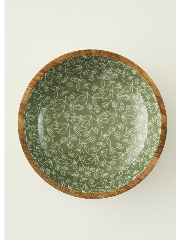 Bella Maison Floral Mango Sunum Kasesi Yeşil (30x8 cm)
