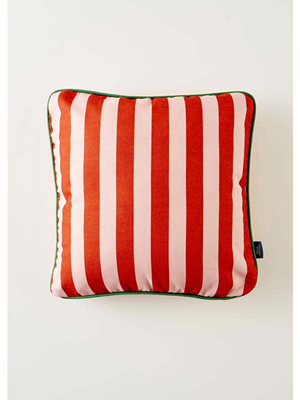 Bella Maison %100 Pamuk Line Biyeli Kırlent Kılıfı Kırmızı (43x43 cm)