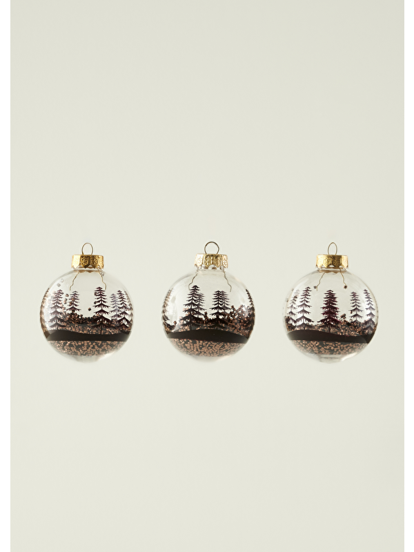 Bella Maison Christmas 3'lü Dekoratif Süs Kahverengi (8 cm)