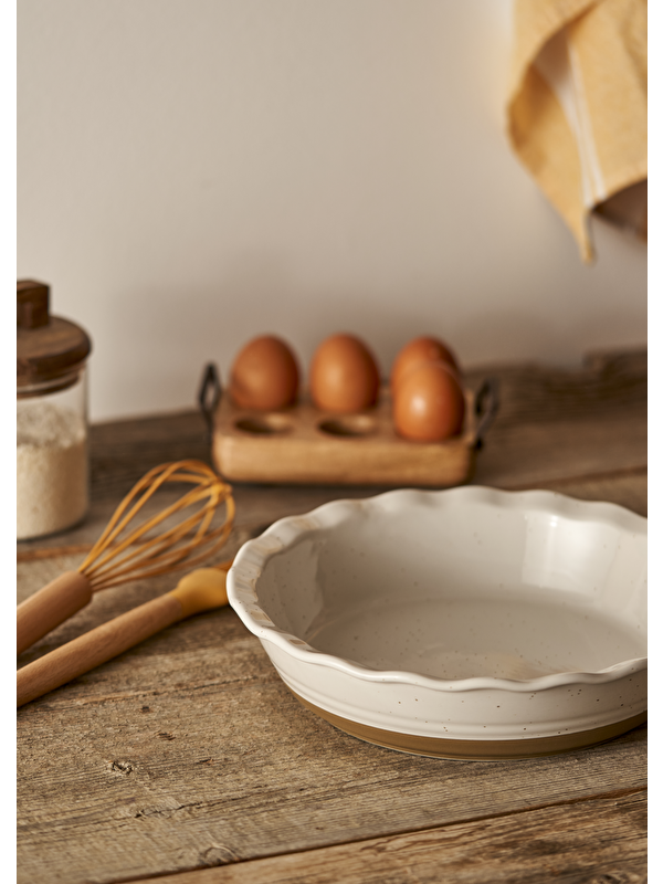 Bella Maison Margot Stoneware Fırın Kabı Beyaz (25,7x6,3 cm)
