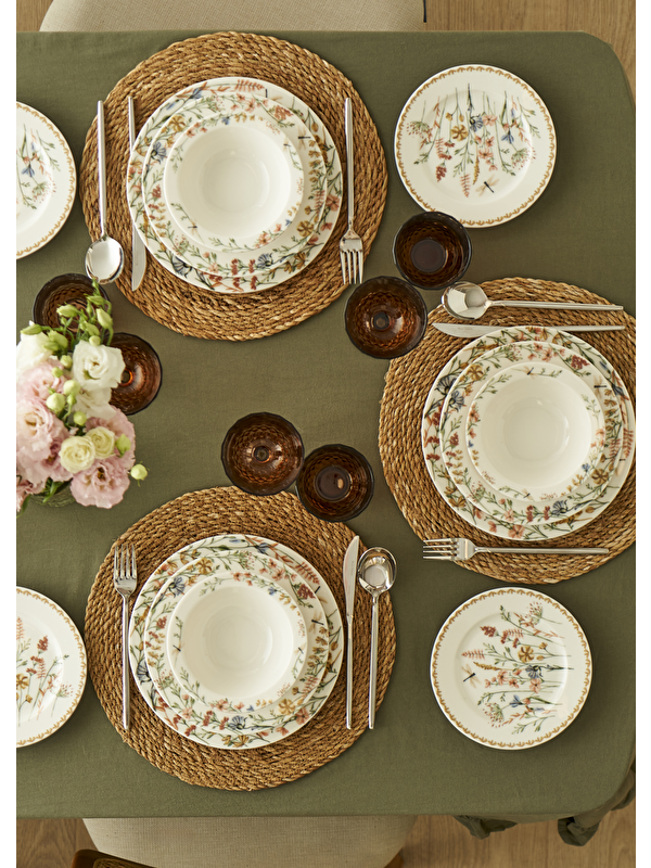 Bella Maison Flores Porselen 24 Parça 6 Kişilik Yemek Takımı