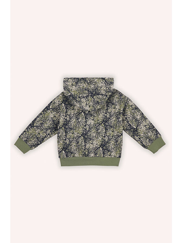 Panço Erkek Bebek Baskılı Fermuarlı Bej Sweatshirt