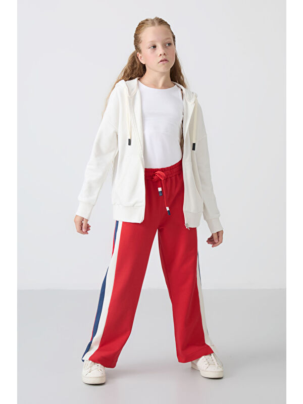 Tommylife Ekru Pamuklu İçi Tüylü Yumuşak Dokulu Standart Fit Nakışlı Kız Çocuk Sweatshirt - 75149