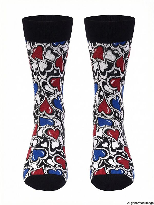 Ozzy Socks Kalp Desenli Soket Çorap