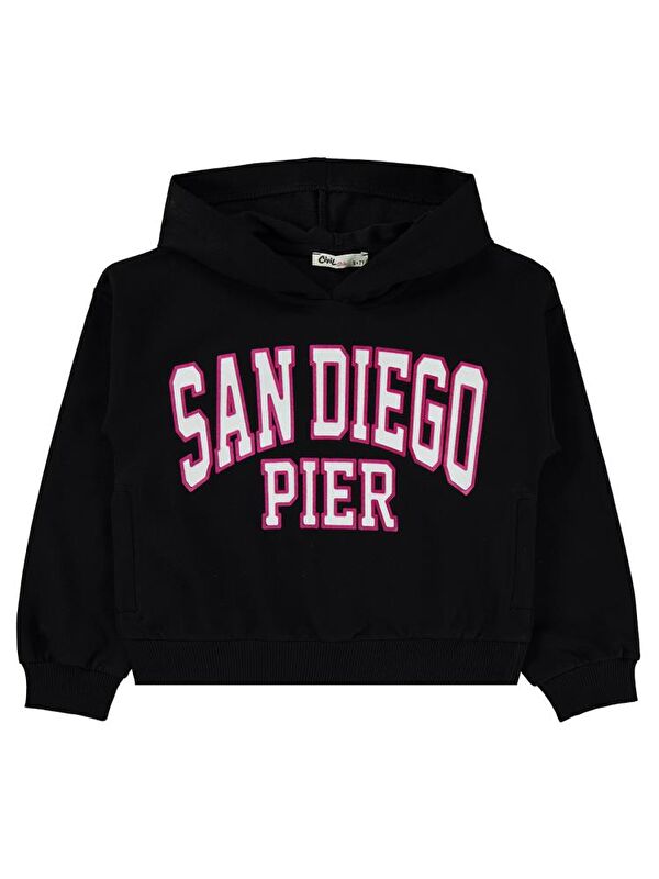 Civil Girls Sandiego Baskılı 6-9 Yaş Sweatshirt - Siyah 6-7 Yaş