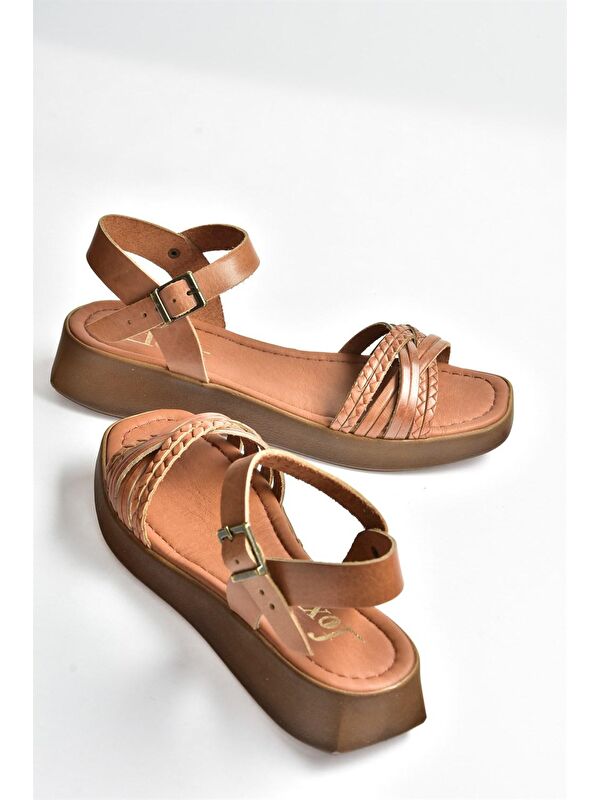 Taba Hakiki Deri Günlük Kadın Sandalet M291030503 - Görsel 6