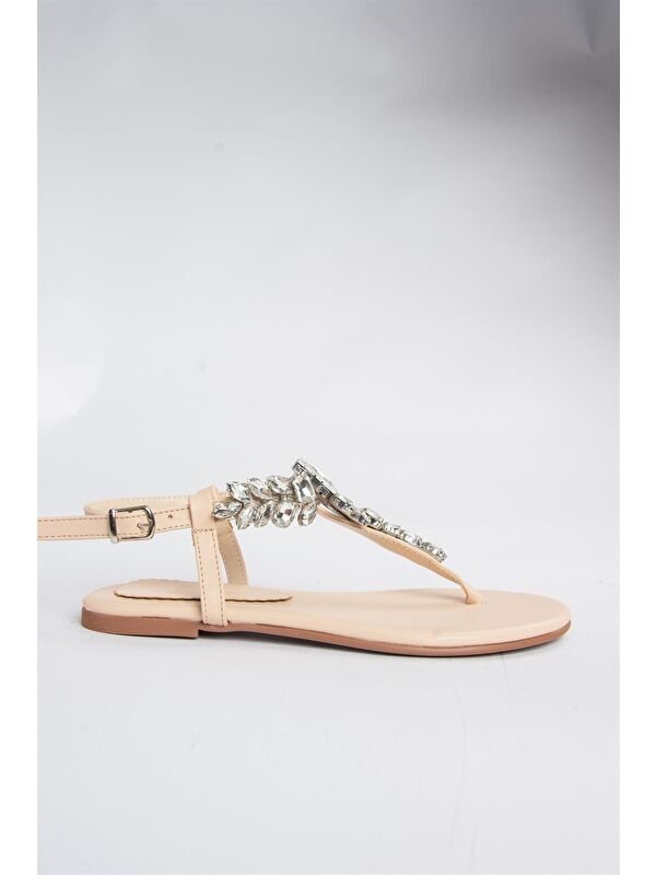 Ten Taşlı Parmak Arası Kadın Sandalet M272006009 - Görsel 6