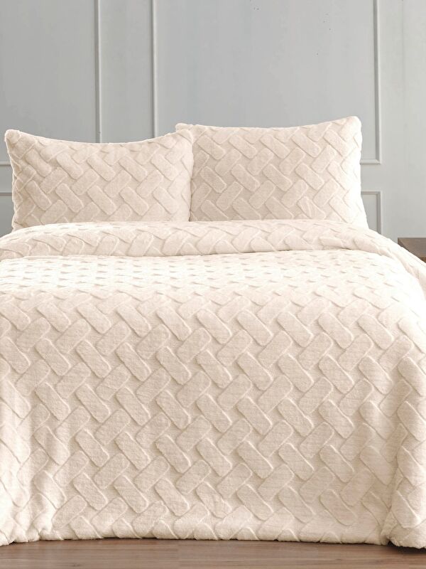 Merinos Dıamond 3 Parça Pietra Comforter Yorgan Seti 220x240 Bej BEJ