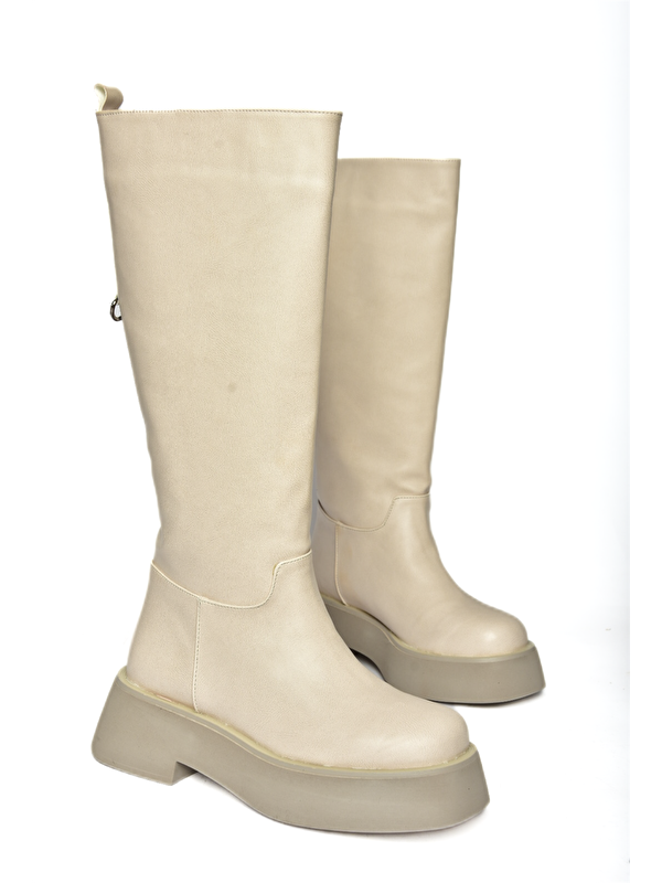 R6100670 Bej Kadın Çizme - Görsel 7