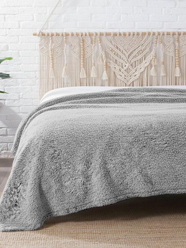 Dolce Bonita Home Wellsoft Sherpa Battaniye 200x220 Gri