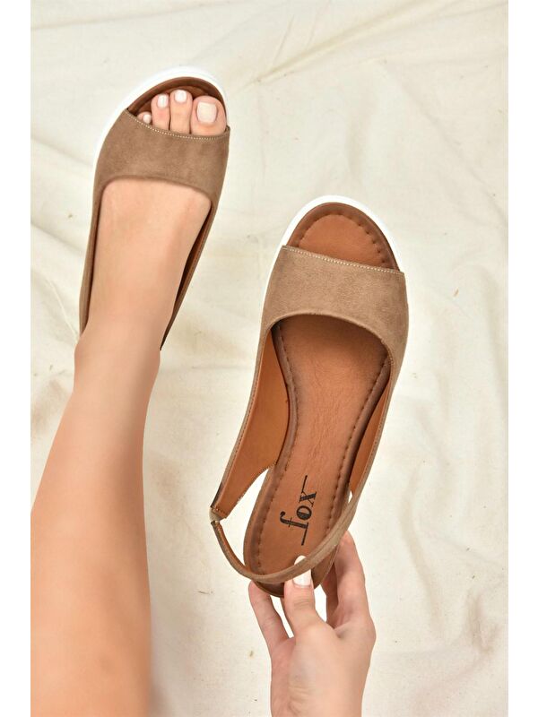 Kahverengi Süet Kadın Sandalet K674300602 - Görsel 3