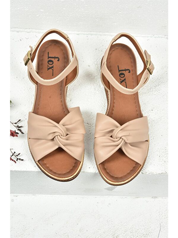 Ten/Taba Dolgu Topuklu Kadın Sandalet K674300409 - Görsel 5