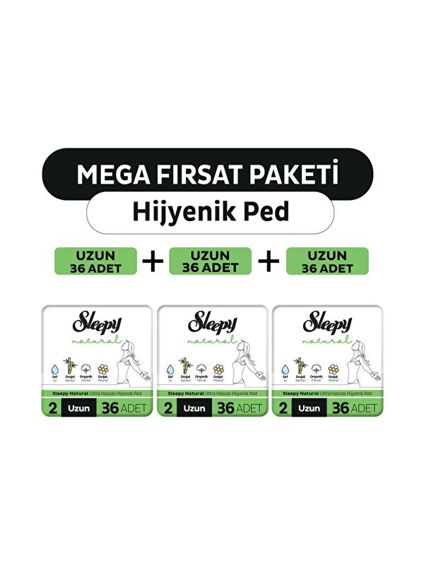 Sleepy Natural Ultra Hassas Hijyenik Ped Mega Fırsat Paketi Uzun 108 Adet
