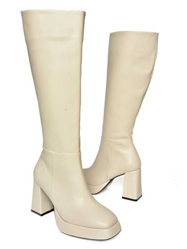 R2822301 Bej Kadın Çizme - Görsel 5