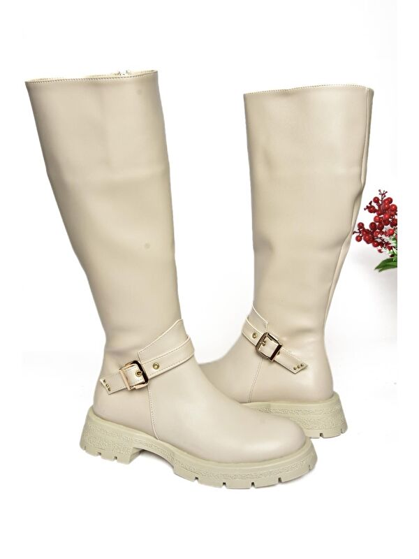 R5180968 Bej Kadın Çizme - Görsel 4