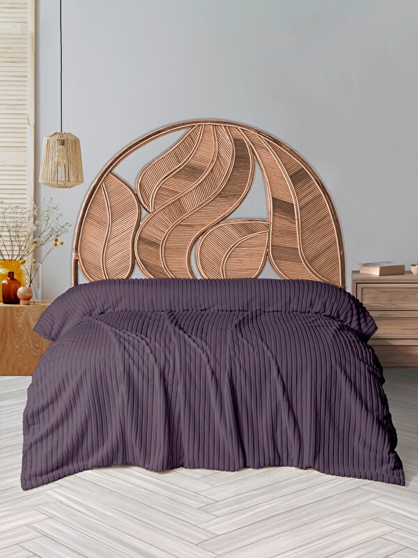 Dolce Bonita Home Wellsoft Fitilli Battaniye 200x220 Kül Moru