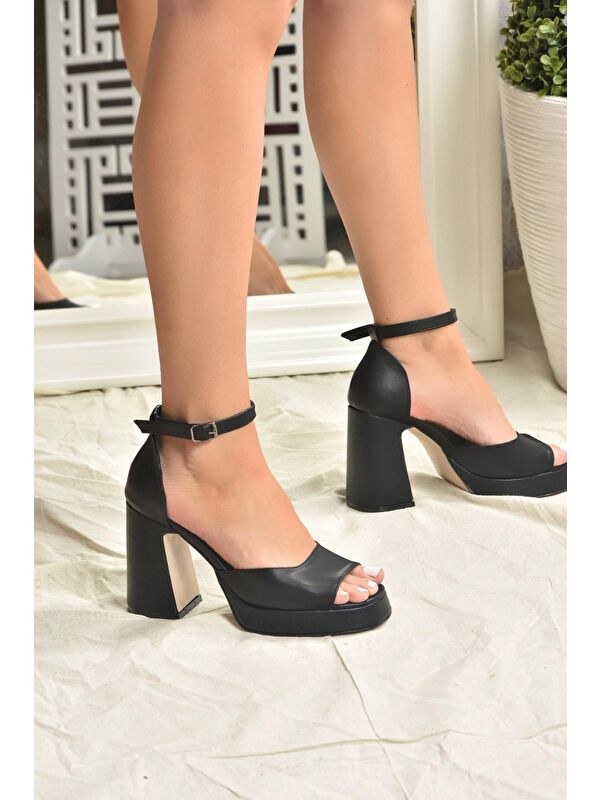 Siyah Topuklu Kadın Ayakkabı K404100209 - Görsel 4