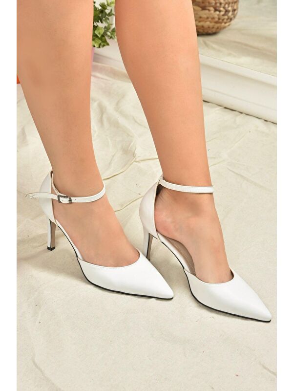 Beyaz Topuklu Kadın Ayakkabı K404010709 - Görsel 4