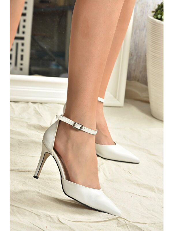 Beyaz Topuklu Kadın Ayakkabı K404010709 - Görsel 6