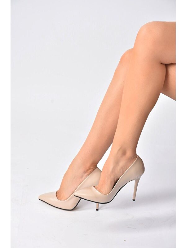 Bej Kadın Topuklu Kadın Ayakkabı 8922151909 - Görsel 3