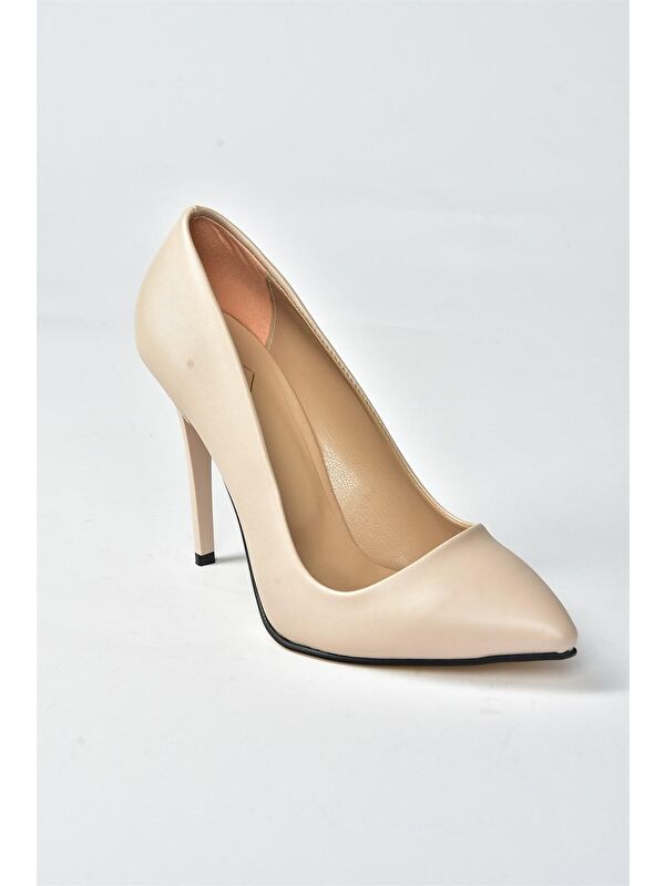 Bej Kadın Topuklu Kadın Ayakkabı 8922151909 - Görsel 4